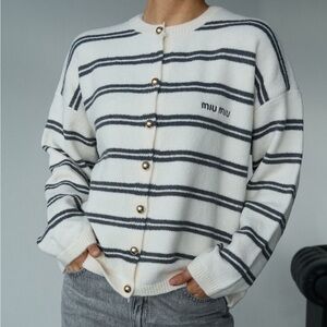 Miu Miu Striped Cardigan